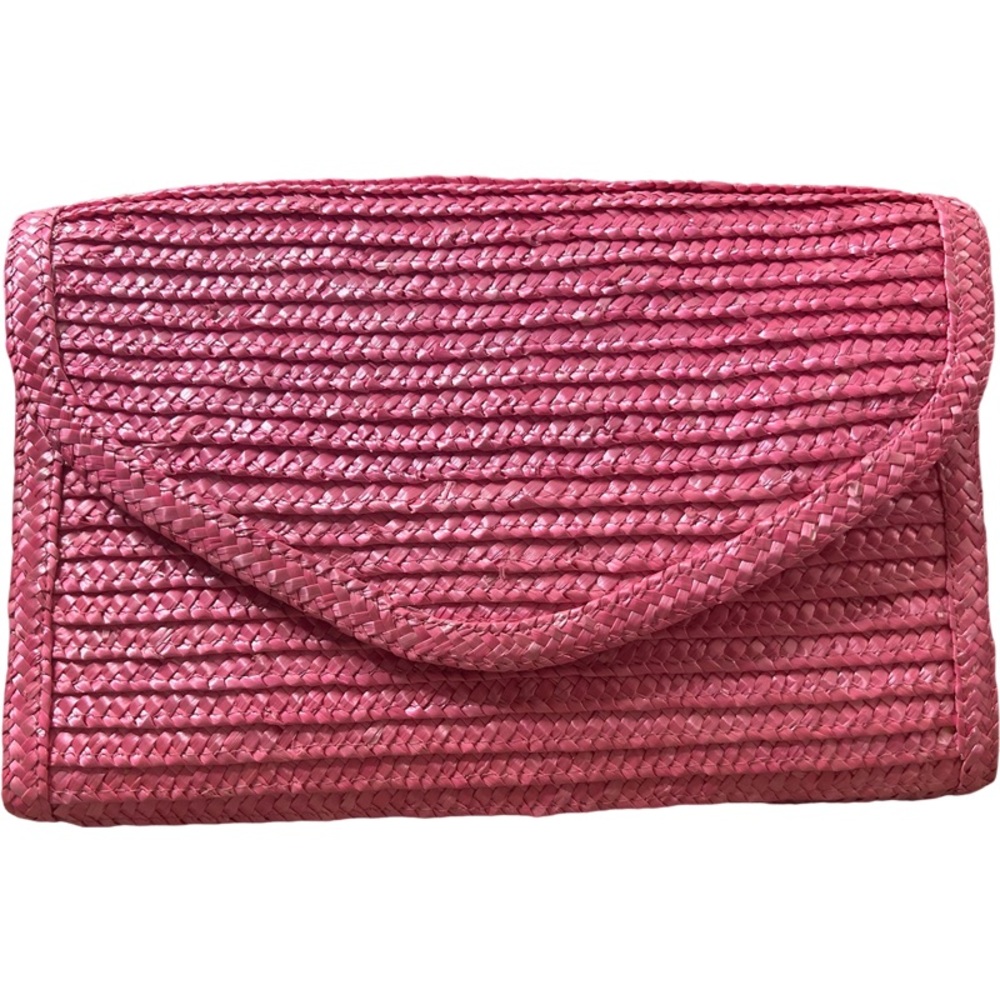 Pink Woven Clutch